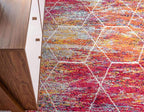 Unique Loom Trellis Frieze Collection Area Rug - Geometric (4' x 6', Multi/ Ivory)