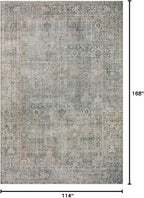 Loloi Chris Loves Julia Jules Collection JUL-08 Emerald/Antique Ivory 9'-6'' x 14', .13" Pile Height, Area Rug
