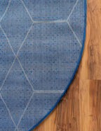 Unique Loom Trellis Frieze Collection Area Rug - Geometric (7' 10" x 10' Oval, Navy Blue/ Ivory)