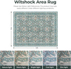 WITSHOCK Living Room Area Rugs 7x9: Soft Non-Slip Backing Washable Rugs Vintage Large Carpet for Bedroom Office Dining Room Kitchen Stain Resistant Home Decor Rug
