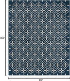 Nourison Home Nourison Essentials Navy Ivory 8' x 10' Area Rug - Easy Clean, Non Shedding, Bed Room, Living Room, Dining Room, Kitchen (8' x 10')