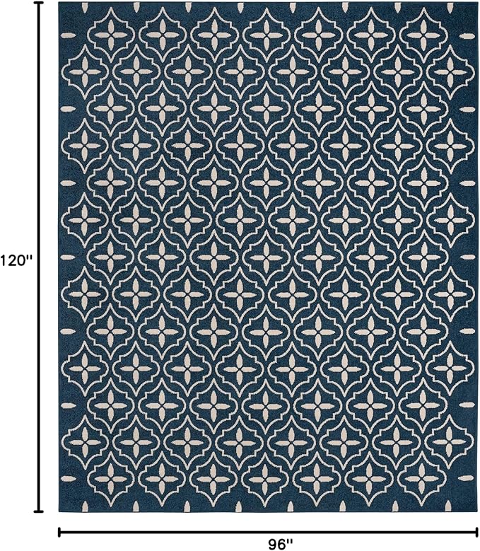 Nourison Home Nourison Essentials Navy Ivory 8' x 10' Area Rug - Easy Clean, Non Shedding, Bed Room, Living Room, Dining Room, Kitchen (8' x 10')
