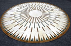 Sn Alef Home Round Designer Rug for Living Room | Handcrafted Black & White Boho Floor Carpet | Modern Ethnic Circular Mat for Home Décor & Meditation Space (White_9x9)