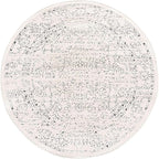 Unique Loom Isabella Collection Area Rug - Adjani (3' 3" Round, White/ Blue)