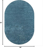 Eyely UES100H-3OV Supersoft Haze Solid Low-Pile Indoor Area Rug Casual;Contemporary;Solid;Traditional, Bedroom, Kitchen, Living Room, Easy-Cleaning, Non-Shedding, 3 X 5 Oval, Turquoise