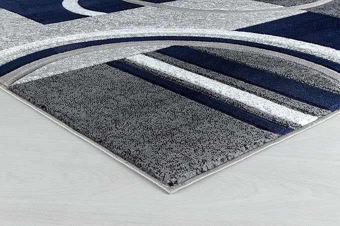 GLORY RUGS Area Rug Modern Soft Hand Carved Contemporary Floor Carpet with Premium Fluffy Texture for Indoor Living Dining Room and Bedroom Area (8x10, Navy)