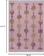 Alfa Rich 7x10 Light Pink Washable Area Rugs for Living Room Bedroom Kitchen Girls Decor Cotton Rug