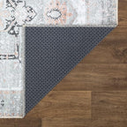 Bloom Rugs Washable Non-Slip 8' x 10' Rug - Gray/Coral Pink Traditional Area Rug for Living Room, Bedroom, Dining Room, and Kitchen - Exact Size: 8' x 10'