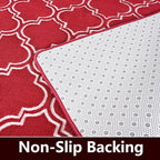 Amearea Fluffy Indoor Area Rug, Soft Trellis Moroccan Rugs for Bedroom, Shag Modern Area Rug for Living Room Kids Room Nursery, Easy Clean, Home Decor Low Pile Carpet, Wine Red 6x9 Feet