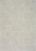 Nourison Home Textured Home Grey Ivory 5'3" x 7' Area Rug - Easy Clean, Non Shedding, Bed Room, Living Room, Dining Room, Kitchen (5' x 7')