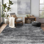 Black and White Rug for Living Room,Washable Abstract Modern Boho Dark 5x7 Area Rugs for Office