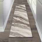 LUXE WEAVERS Lagos Collection 7983 Brown 2x7 Art Deco Geometric Area Rug