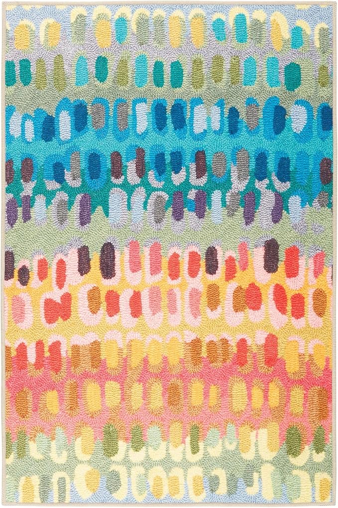 Dash and Albert Paint Chip Machine Washable Area Rug - 5' x 8' Multicolor - Geometric Accent Rug - Anti-Slip Backing, Lightweight, Machine Washable, High Traffic Areas Kitchen, Mudroom, Laundry Room