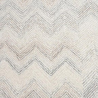 Modern Herringbone Chevron Collection Handcrafted Wool Area Rug - Durable, Zigzag Pattern, for High Traffic, Contemporary Design for Living Room, Bedroom, Dining Room Decor (Ivory-Multi, 6' x 8')