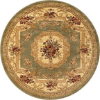 Unique Loom Versailles Collection Area Rug - Henry (5' 3" Round Green/Cream)