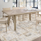 Area Rugs 5x7 Living Room: Washable Rug Modern Abstract Rugs Soft Non Slip Neutral Rug Stain Resistant Indoor Carpet for Bedroom Kitchen Dining Room Nursery Home Office Rugs(Blue Brown,5'x7')