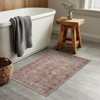 Kuden 3x5 Small Rug, Machine Washable, Non-Slip Backing, Vintage Style, Soft, Low Pile, Area Rugs for Entryway Kitchen Indoor Entrance
