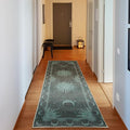 Ambesonne Sun and Moon Decorative Rug, Bohemian Artwork Design of Crescent Solar Ornament Esoteric Stars Ornaments, Quality Carpet for Bedroom Dorm and Living Room, 2' 5" x 7' 5", Grey Teal