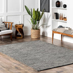 nuLOOM Alessi Solid Farmhouse Cotton Area Rug, 5x8, Grey