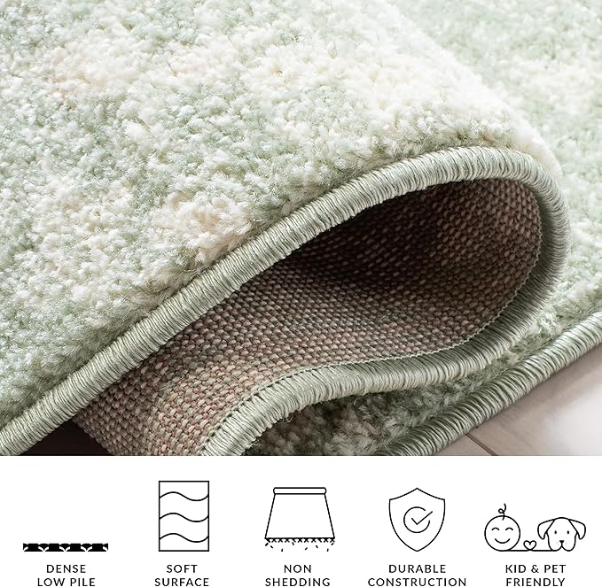 SAFAVIEH Adirondack Collection Area Rug - 10' x 14', Ivory & Green, Modern Diamond Distressed Design, Ideal for High Traffic Areas in Living Room, Bedroom, Dining (ADR131Y-10)