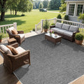 LBRO2M Easy Jute Solid Area Rug 5X7 Washable Rugs for Living Room Bedroom Natural Jute Look Indoor Outdoor Rug Durable, Solid Non Shedding Eco Friendly (5X7 Black Gray)