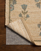 Loloi Chris Loves Julia Rue Collection RUE-04 Moss/Blue 7'-6" x 9'-6" Area Rug Jute Neutral Floral Living Room Bedroom Rug