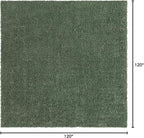 Unique Loom Davos Shag Collection Area Rug - Solid (10' Square, Sage)