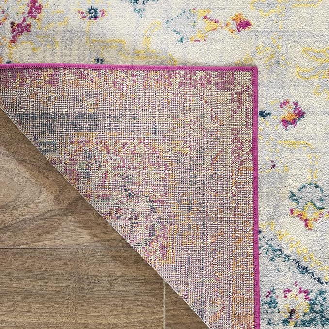Antep Rugs Elite 8x10 Vintage Bohemian Distressed Oriental Medallion Indoor Area Rug (Pink, 7'10" x 10')