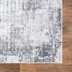 Bloom Rugs Washable Non-Slip 9' x 12' Rug - Gray/Charcoal/Blue Modern Abstract Area Rug for Living Room, Bedroom, Dining Room, and Kitchen - Exact Size: 9' x 12'