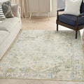 Nourison Home Astra Machine Washable Blue Green 5'3" x 7' Area Rug - Easy Clean, Non Shedding, Bed Room, Living Room, Dining Room, Kitchen (5' x 7')