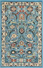 Unique Loom Espahan Collection Area Rug - Cape Cod (5' 3" x 8' Rectangle, Blue/ Black)