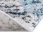 Rugs.com Leipzig Collection Round Rug – 7 Ft Round Blue Low-Pile Rug Perfect for Kitchens, Dining Rooms