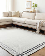 Mark&Day Wool Rugs, 9x12 Janmichael Cottage Light Silver/Black Area Rug, Silver Black Carpet for Living Room, Bedroom or Kitchen (8'10" x 12')