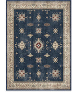 RUGGABLE Washable Vintage Area Rug – Verena Sapphire 5x7, Stain-Resistant, Non-Slip – Medium Machine Washable Rugs for Living Room, Bedroom, Hallway, Entryway & Office–with Cushioned Pad