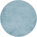 Unique Loom Davos Shag Collection Area Rug - Solid (6' 7" Round, Aqua)