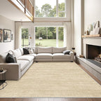 Art&Tuft Washable Rugs 5x7, Low Pile Area Rugs for Living Room - Non Slip and Stain Resistant Soft Thin 5x7 Rug for Bedroom, Dining Room, Kitchen, Office, Brown