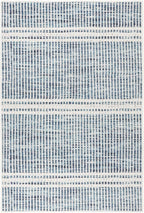 Dash and Albert Malta Blue Machine Washable Area Rug - 6' x 9' Blue Stripe Washable Accent Rug - Durable, High Traffic Areas Kitchen, Mudroom, Hallways