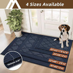 COSY HOMEER Non-Slip Door Mat 24"x36", Entryway Rugs Low Profile Absorbent Dirt Trapper Doormat for Front Entrance, Washable Polypropylene Entry Mat (Blue)