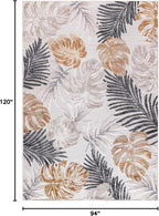 CAMILSON Indoor Outdoor Rug, Yellow 7’10”x10’ Leaf Tropical Botanical Area Rugs for Indoor and Outdoor patios, Easy-Cleaning Non-Shedding Living Room Garden and Kitchen Washable Outside Carpet (8x10)
