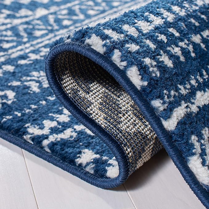 SAFAVIEH Area Rug 3x5 - Tulum Collection - Navy & Ivory, Moroccan Boho Tribal Design, Non-Shedding & Easy to Clean, Ideal for Entryway, Foyer, Accent Space, Bedroom (TUL272N)