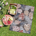 CAMILSON Indoor Outdoor Rug, Brown 5x7 Leaf Tropical Botanical Area Rugs for Indoor and Outdoor patios, Easy-Cleaning Non-Shedding Living Room, Garden and Kitchen Washable Outside Carpet (5 x 7)