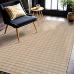 CAMILSON Modern Beige Non Slip Rug 4x6 Ultra Soft High Pile Area Rugs Non Skid Rubber Backing Durable & Easy to Clean Carpet for Living Room Bedroom Kids Room Indoor Use (4 x 6 Beige)