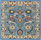 Unique Loom Espahan Collection Area Rug - Cape Cod (7' 10" Square, Blue/ Black)