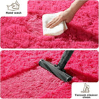 Area Rugs 9x12 Living Room, Fluffy Large Rugs for Bedroom, Soft Shag Fuzzy Non-Slip Carpet for Kids Boys and Girls Nursery Room Dorm Indoor Home Decor (Hot Pink, 9ft x 12ft)