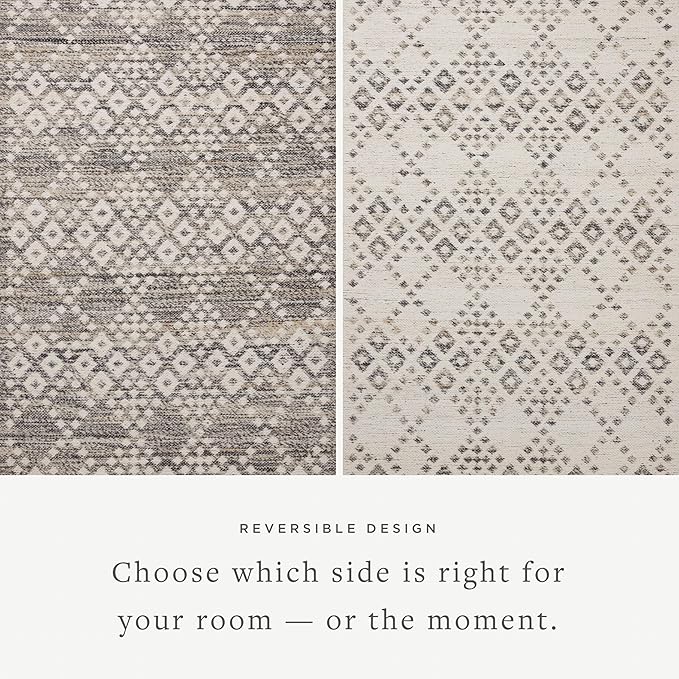 Loloi Angela Rose Rivers Collection RIV-01 Denim/Ivory 3'-6" x 5'-6" Reversible Accent Rug