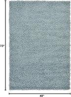 Unique Loom Solid Shag Collection Area Rug (4' 1" x 6' 1" Rectangle, Light Slate Blue)