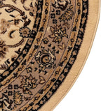 Unique Loom Sialk Hill Collection Area Rug - Washington (4' 1" Round Ivory/Black)