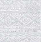 SAFAVIEH Tulum Collection Area Rug - 6'7" Square, Light Grey & Ivory, Moroccan Boho Tribal Design, Non-Shedding & Easy to Clean, Ideal for Living Room, Bedroom, Dining Space (TUL272F)