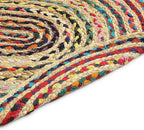 REDEARTH · Jute Cotton Chindi Area Rug - 2'x3' Oval Rug, Handwoven, Non-Shedding, Soft & Durable – Multi Tones for Home Décor in Living Room, Dining Room, Bedroom