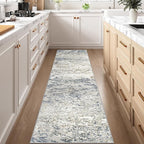 Art&Tuft 2x10 Runner Rug - Washable Runner Rugs, Non-Slip Runner Rug for Hallway, Low-Pile 2x10 Rug Runner Kitchen Laundry Room Rug Throw Carpet for Entrance Bedroom Living Room, Blue